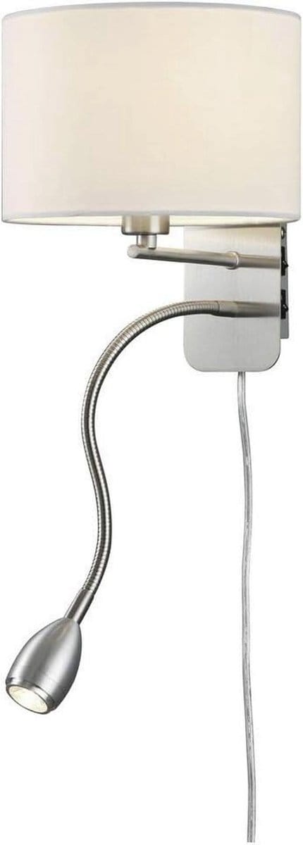 Moderne Wandlamp Metaal met Stoffen Kap en E14 Fitting