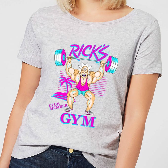 Rick and Morty Rick's Gym Dames T-shirt - Grijs - M