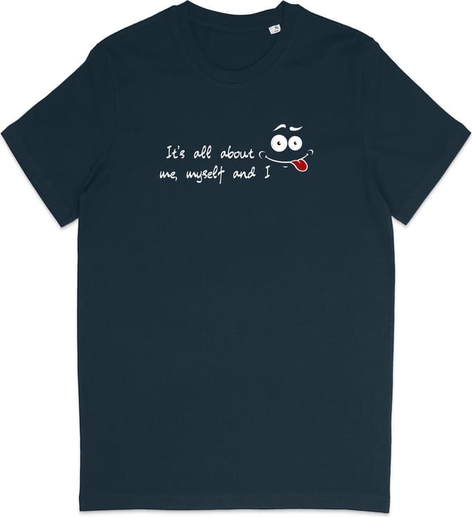 T Shirt Heren - Grappige Print - Korte Mouw - Blauw - Maat L