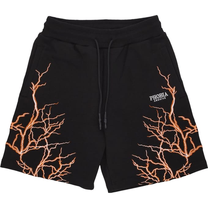 Heren korte trainingsbroek Lightning Short Zwart/oranje
