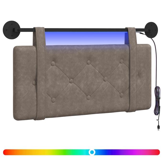 vidaXL - Hangend - hoofdbord - Grijs - Antiek - PU