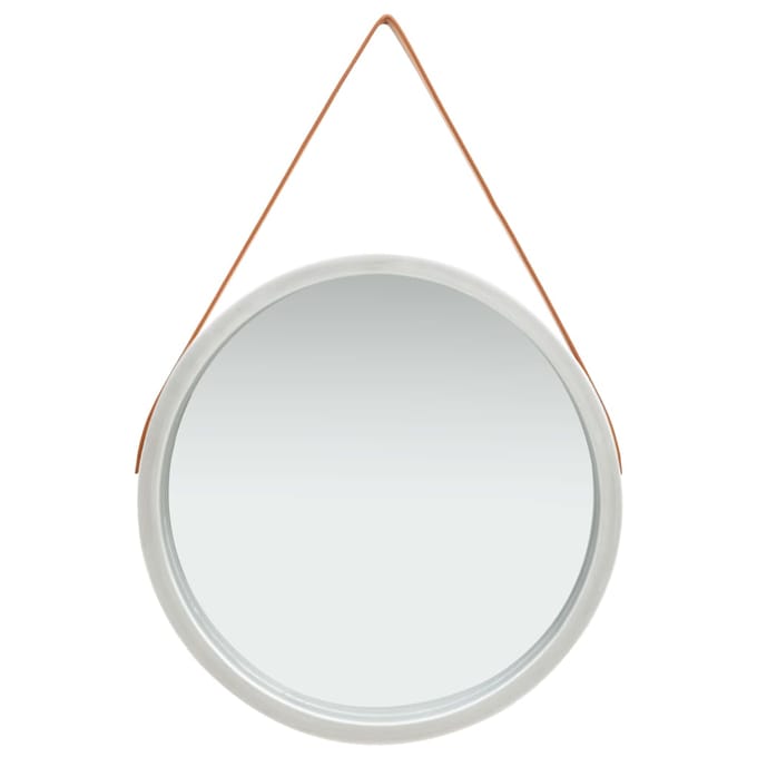 vidaXL - Wandspiegel - met - band - 60 - cm - zilverkleurig
