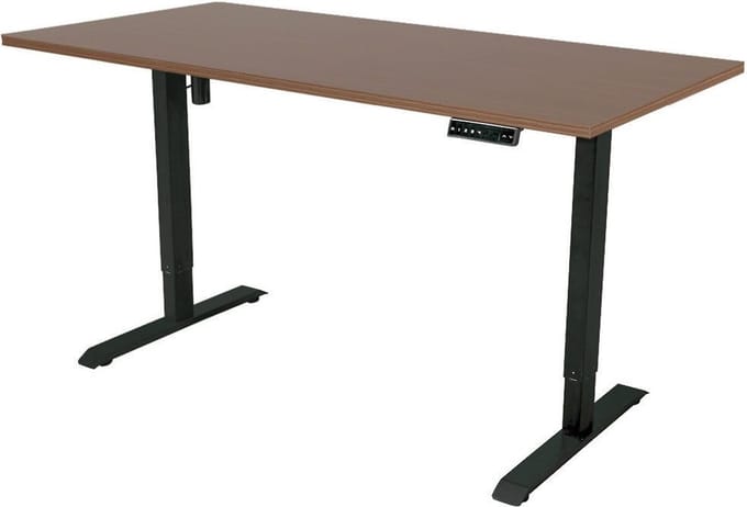 Sedero Elektrisch verstelbaar bureau - 140x80 cm - Single motor - Zwart met Donker eiken
