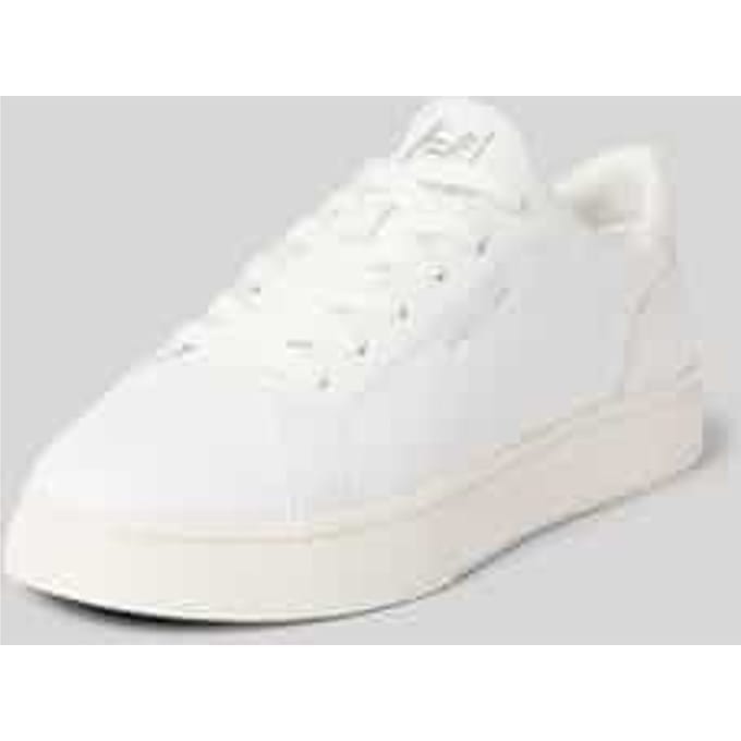Sneakers van leer met labeldetail model 'Julien'