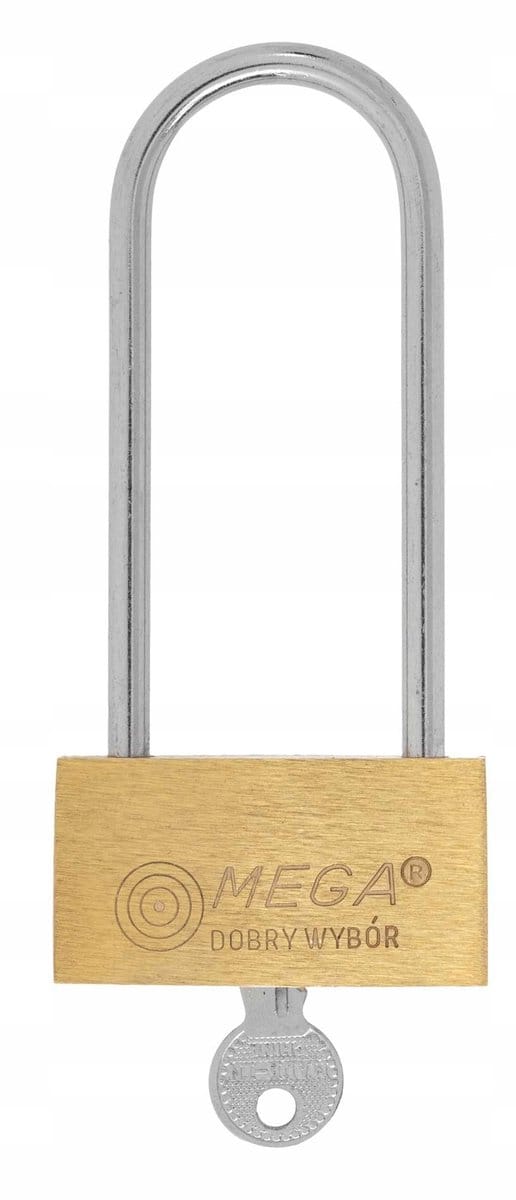 MEGA Messing Hangslot met Lange Beugel 50mm - 3 Sleutels