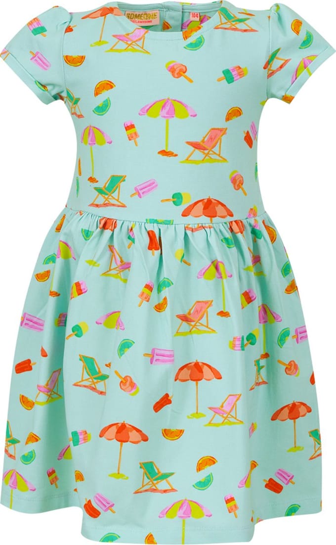 SOMEONE CONNIE-SG-51-A Meisjes Jurk - LIGHT AQUA - Maat 92
