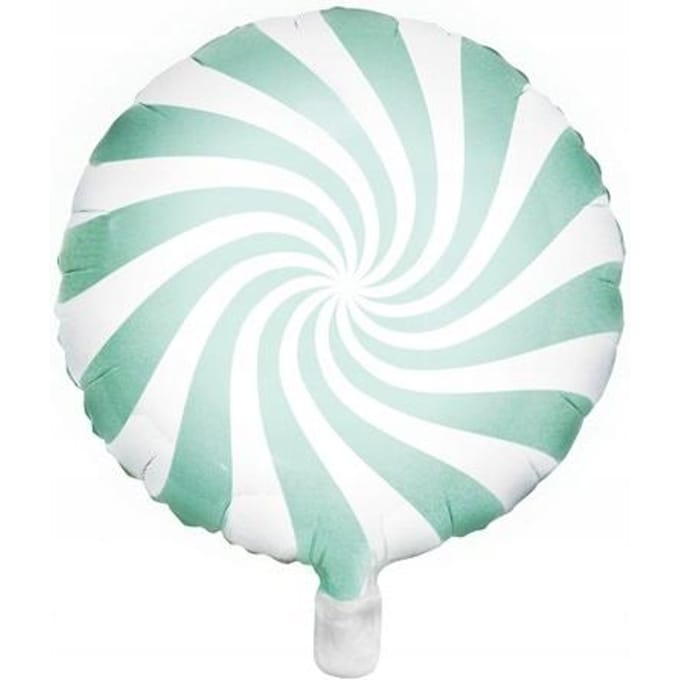 Partydeco - Folieballon candy swirl mintgroen