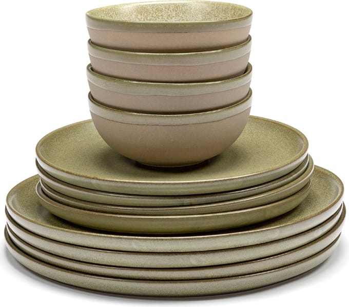 Serax Sergio Herman Surface Serviesset Camo Green (13 delig) 4 personen