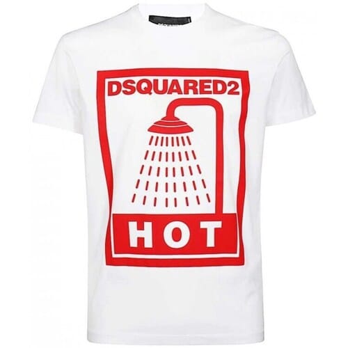 T-shirt blanc de luxe italien DSQUARED2 - Taille: XXL red