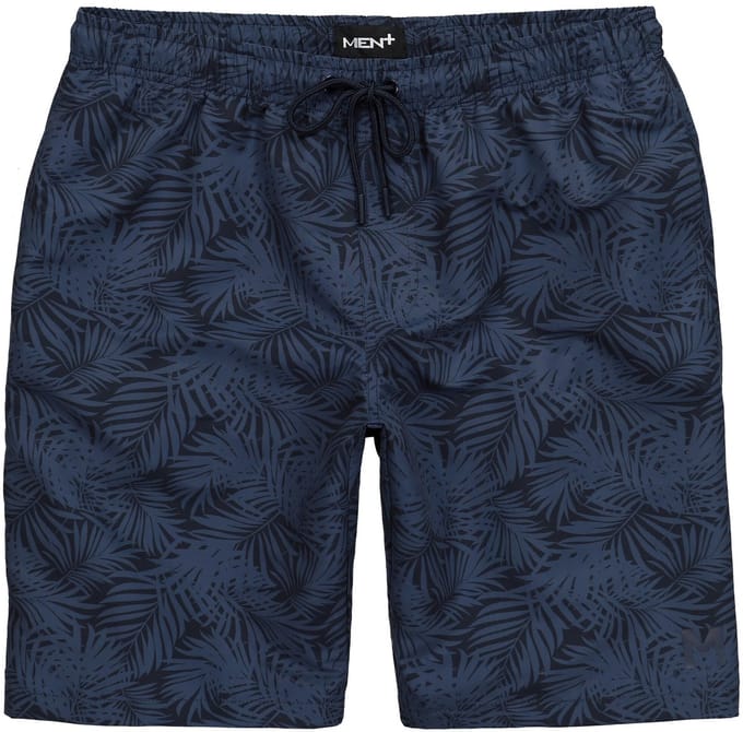 Men Plus - Heren - Zwemshort buikfit all-over print elastische tailleband - Navy blauw - Maat 8XL