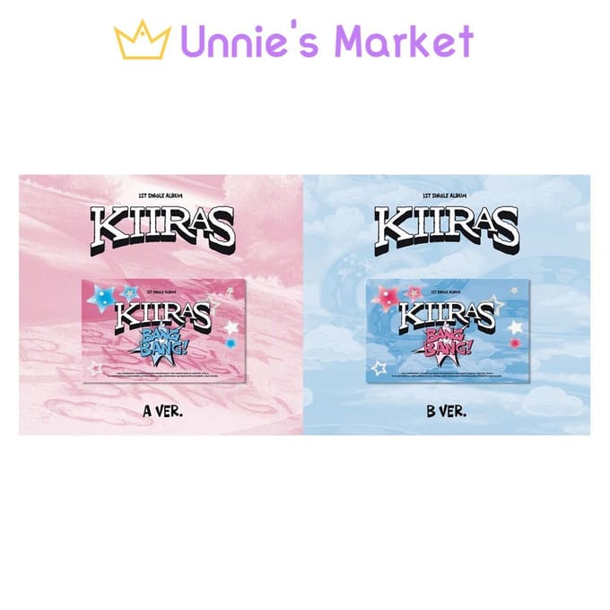 KIIRAS - BANG BANG! 1er album unique (Un ver. / B ver.) + Cadeau gratuit A ver. (pink) white