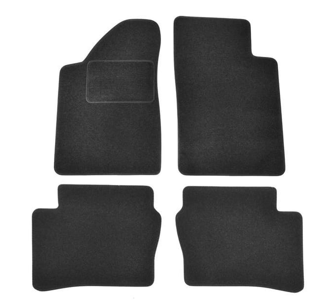 Tapis de sol - Volvo XC90 - Velours noir - Sur mesure - 4 pièces renforcées