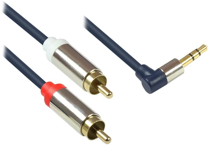 GC 3,5mm Jack haaks - Tulp stereo audio slim kabel - 2 meter