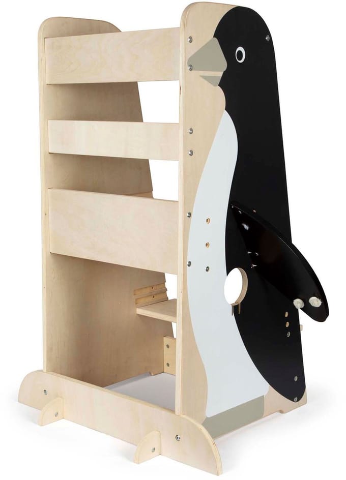 Small Foot - Wooden Learning Tower Penguin Wild Life 92cm