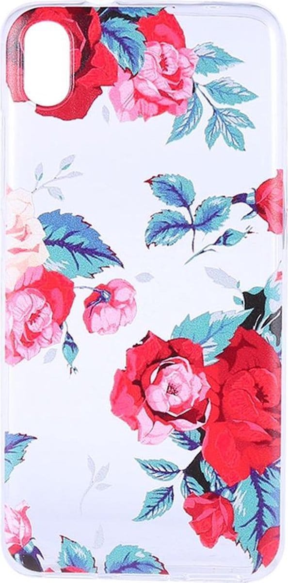 Shop4 - Xiaomi Redmi 7A Hoesje - Zachte Back Case Rozen Transparant