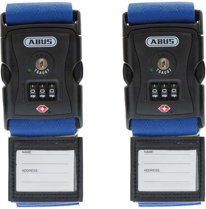 ABUS Kofferslot met band 620TSA/192 - USA Travel, cijfercode, 2 stuks, blauw