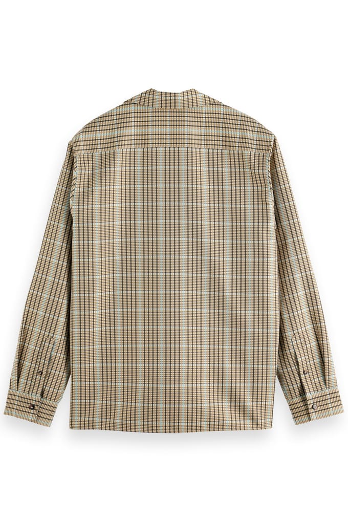 Scotch & Soda Viscose Minimal Check Shirt Brown Check Größe: S | Casual hemden Outlet | Herren | Braun