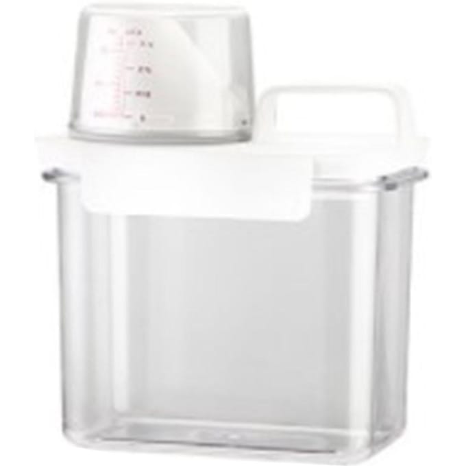 1100ml Wasmiddeldoseerder Transparant Plastic Wasverzachtercontainer met Afneembaar Deksel white