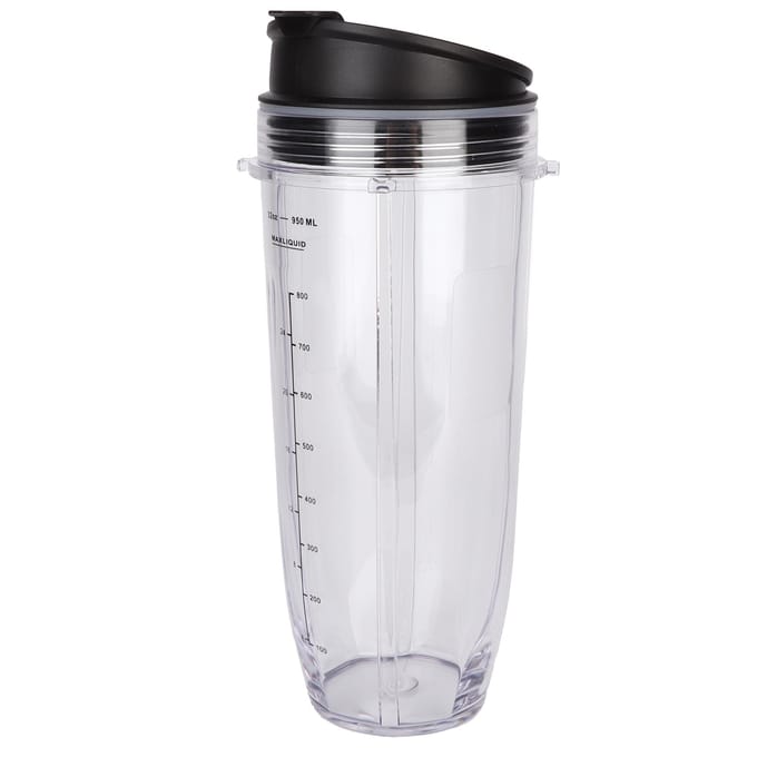 32oz Vervangbeker met Deksel Compatibel voor Nutri Ninja Blender Juicer Accessoires white