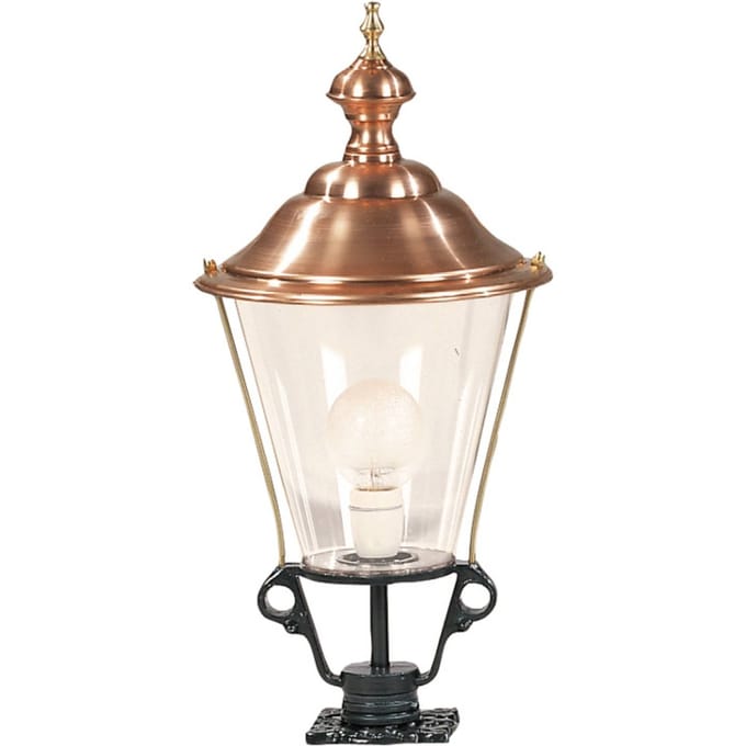 K.S. Verlichting Tuinpadverlichting K3B met koperen afdekking, zwart