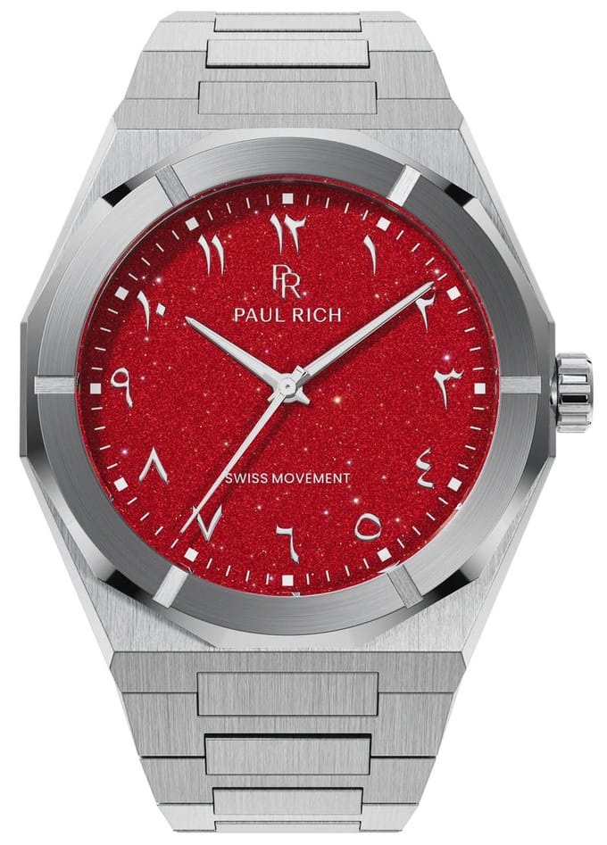 Paul Rich Star Dust II Pasha's Ruby Arabic Silver ARAB207 horloge