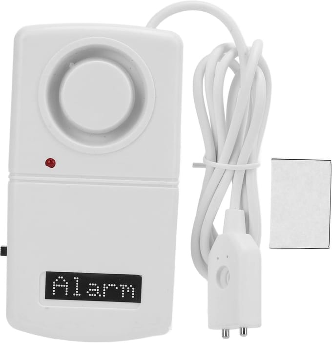 Water Level Alarm - Lekdetector - Wateroverlast Voorkomen - 110 dB Luid Alarm - Compact Formaat - Wit