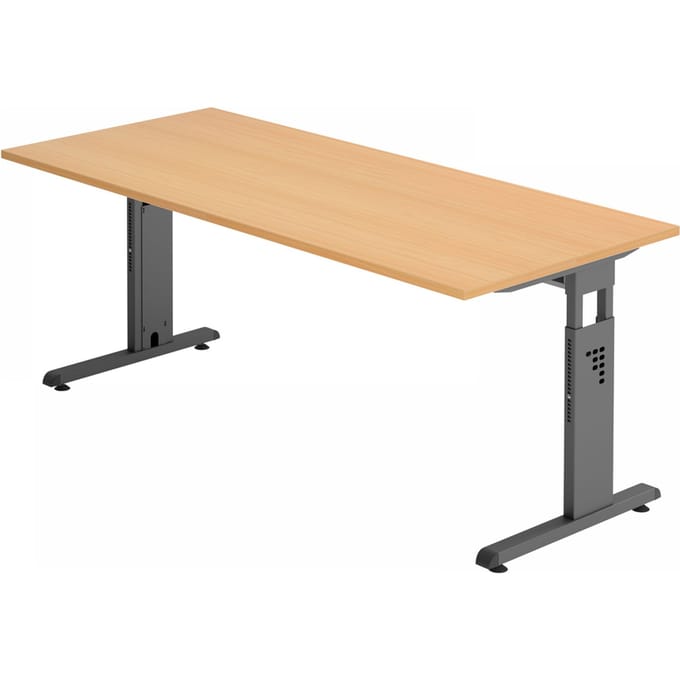 MEGA 19 G | Bureau - 180 x 80 Tafelhoogte I In hoogte verstelbaar Beuken/Grafiet