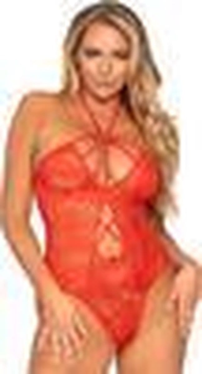 Damesbody Leg Avenue with Heart and Keyhole Accent