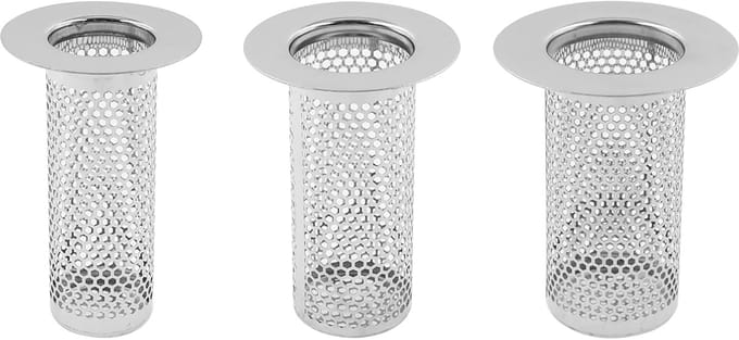 Set van 3 - Filter - Afvoerdeksel voor badkuip - Afvoerzeef - Haaropvanger - Haarfilter - Doucheafvoerfilter - Zilver
