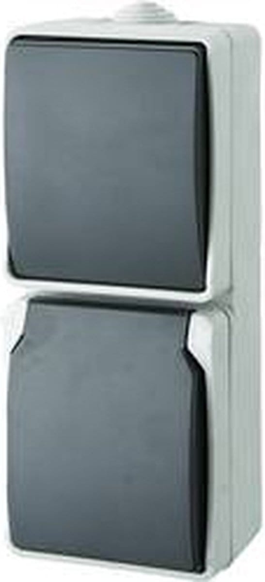 GAO 9878 Standaard Schakel-/stopcontact combinatie spatwaterdicht Grijs 1 stuk(s)