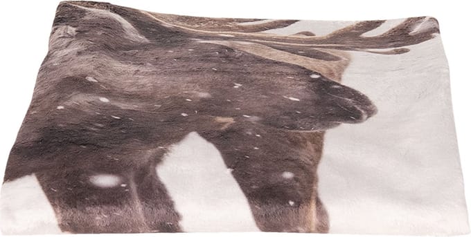 Clayre & Eef Plaid 130*170 cm Bruin Polyester Rendier Rechthoek Deken Kleed Dekentje