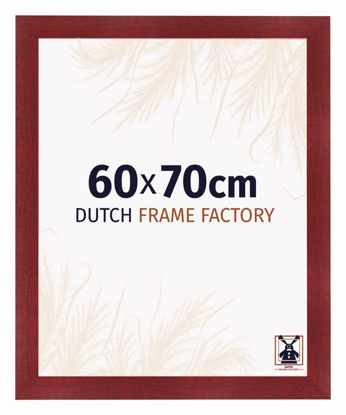 Fotolijst 60x70 cm - MDF - Wijnrood Geveegd - Praag