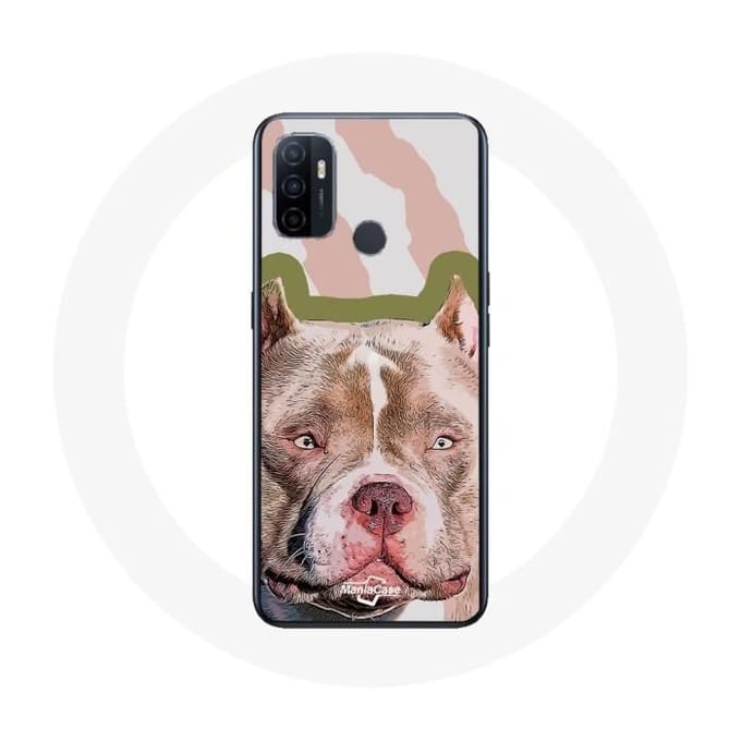 Coque - Oppo - A53 - Souple - Chien de Pitbull - Marron marron