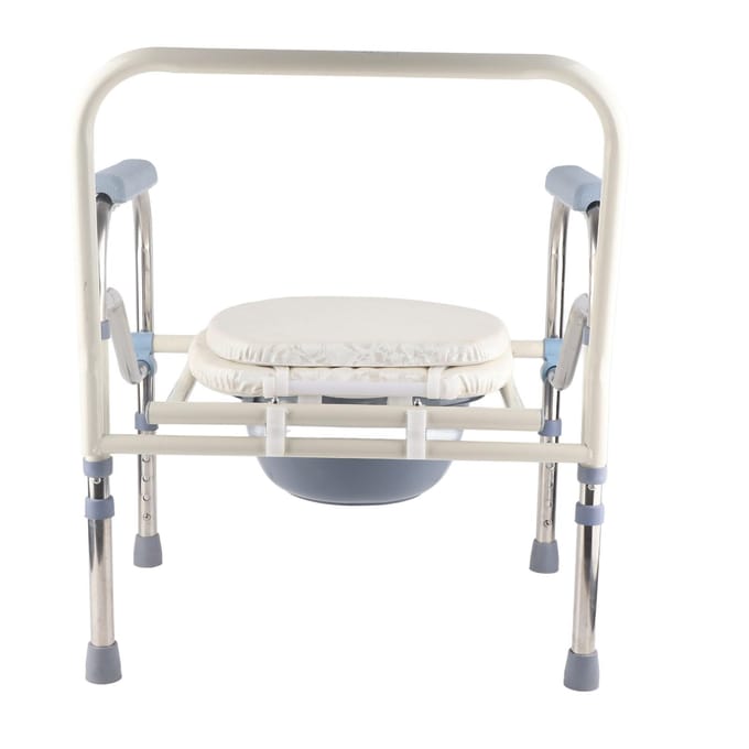 Nachtkastje Commode Stoel Verstelbare Hoogte Opvouwbare Roestvrij Staal Commode Stoel voor Toilet voor white