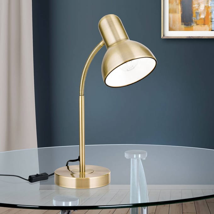 ORION Bureaulamp Nemo, flexibel, oudmessing