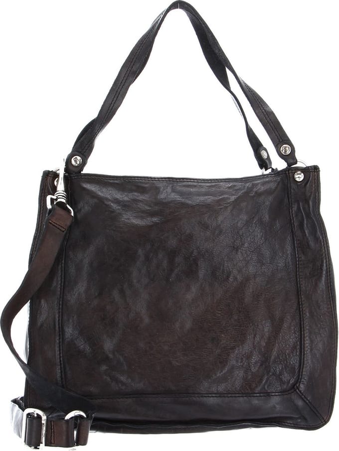 CAMPOMAGGI Leren Shopper Schoudertas Shopping Bag Grigio Antraciet