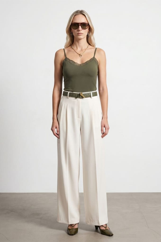 Slim Fit Mouwloze V-Hals Camisole Blouse