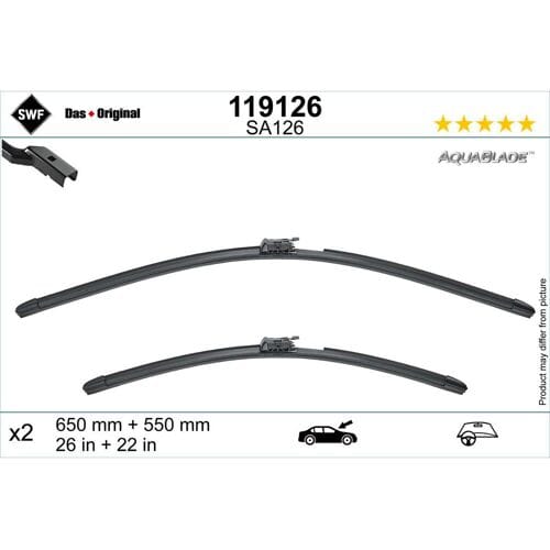 Wisserblad SWF AquaBlade 119126, 650/550mm, Voor, 2 Stuk