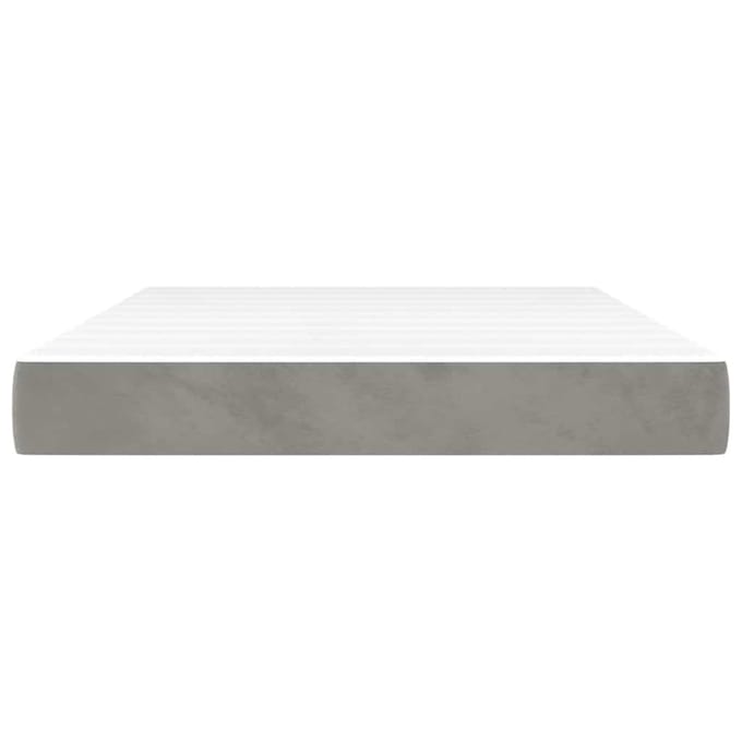 vidaXL - Pocketveringmatras - medium - 120x210x20 - cm - fluweel - lichtgrijs