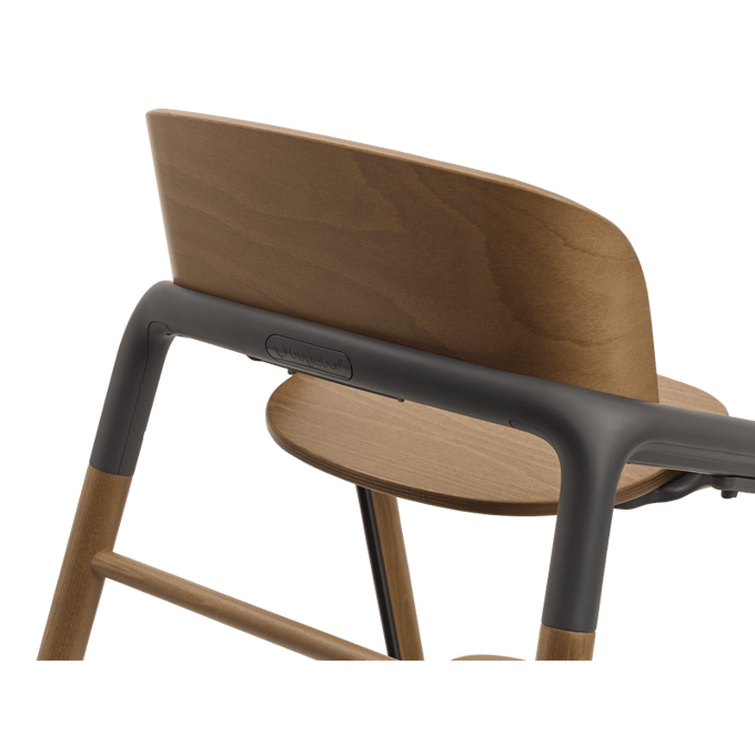 Bugaboo Giraffe houten kinderstoel, verstelbaar in 1 seconde, Dark Wood/Grey