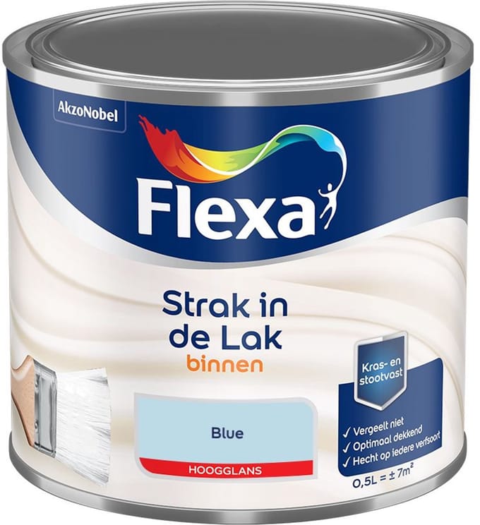Flexa - Strak In De Lak Binnenlak Hoogglans - Blue - Mengverf - 500 Ml
