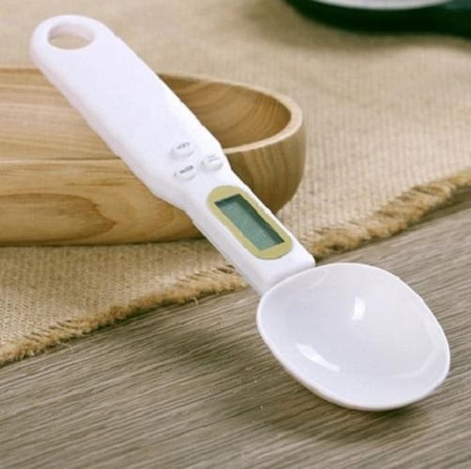 *** Witte Digitale Lepelweegschaal - Tot 500 gram - Weeglepel - Precisieweegschaal - van Heble® ***