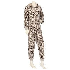 Dames onesie leopard - S/M / Grijs