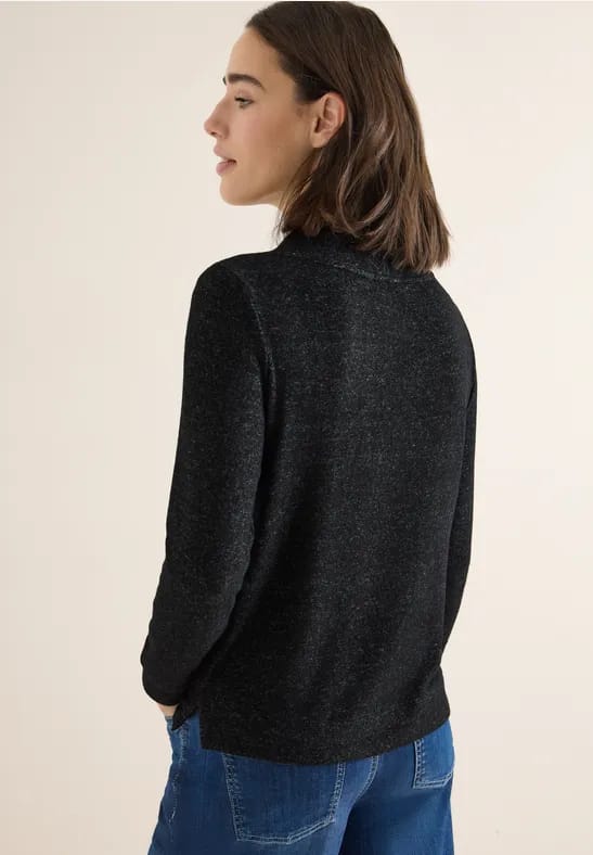 Cosy gemêleerd shirt met lange mouwen