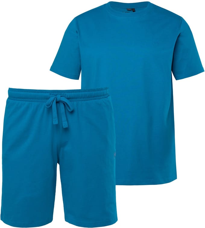 Men Plus - Heren - Pyjama kort model - Rookblauw - Maat 6XL