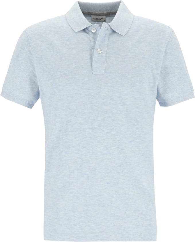 Profuomo Piqué Poloshirt Melange Lichtblauw - Maat XL - Heren