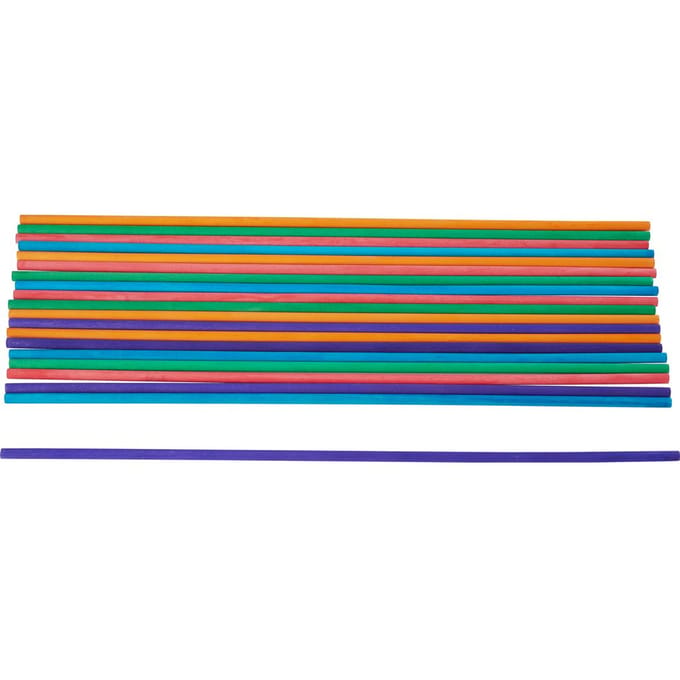 VBS Gekleurde houten staven - Ø 8 mm, 20 stuks