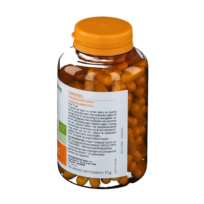 Arkocaps Ginseng Bio Caps 150 - Biologisch Energieboost voor Vitaliteit en Weerstand