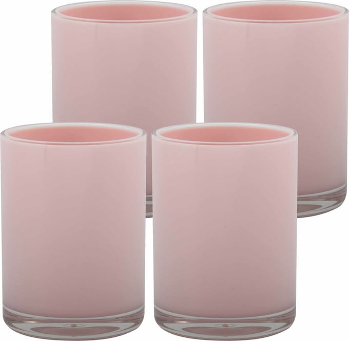 MSV Drinkbeker/limonadebeker - 4x - PS kunststof - lichtroze - 440 ml - camping bekers - luxe