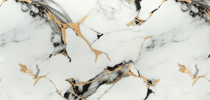 DMS - Serie Marmereffect - Zelfklevend PVC Paneel - Glad - Grijs-Goud Marmer